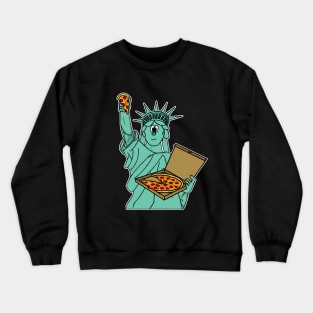 Statue Of Liberty Pizza Independence Day 4th July Crewneck Sweatshirt